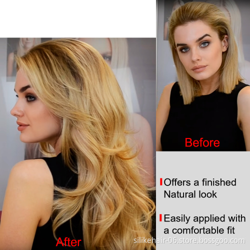 24Inches Ombre Blonde Black Capless Wigs Hair Clips Extension Wavy 3/4 Half Wig Soft Long Synthetic Hair Extensions
